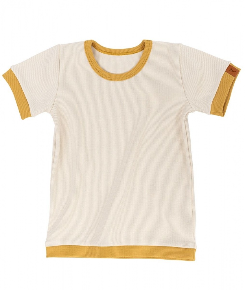 T-shirt short color: sand-mustard