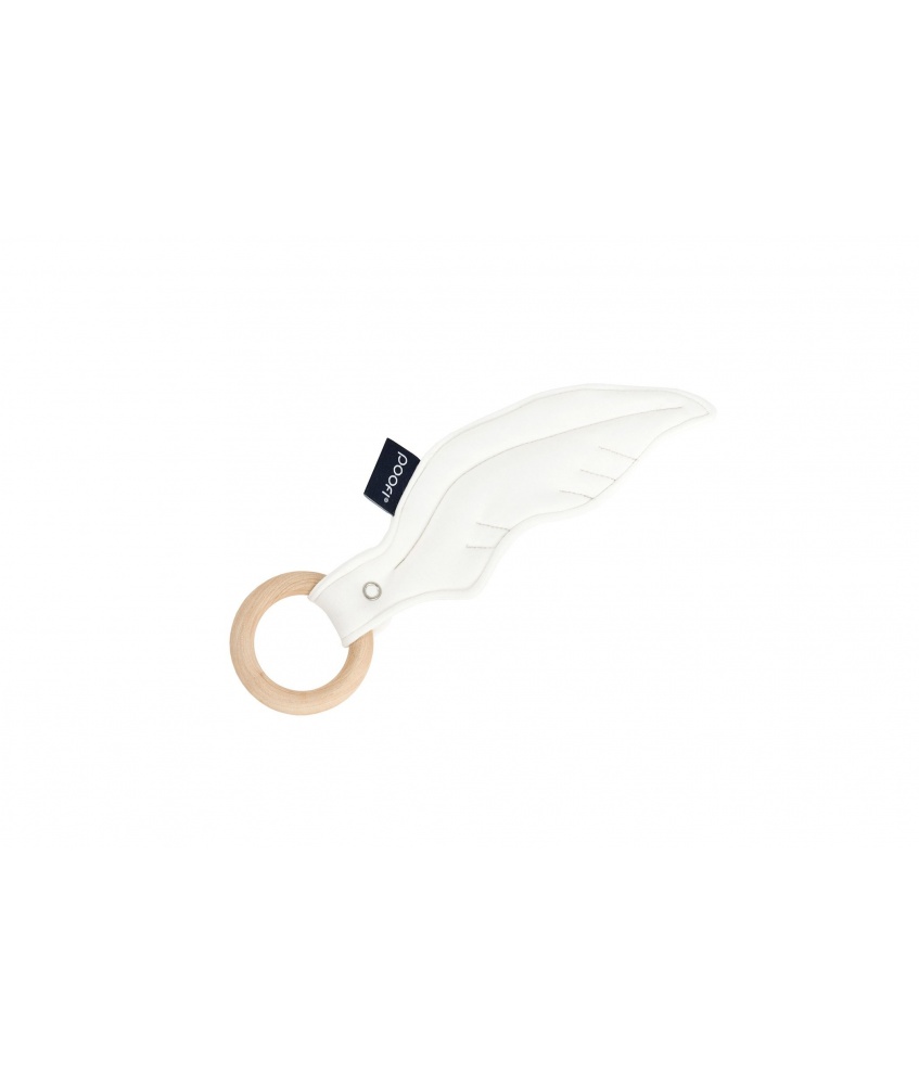 Maple Wood Teether Feather color: white