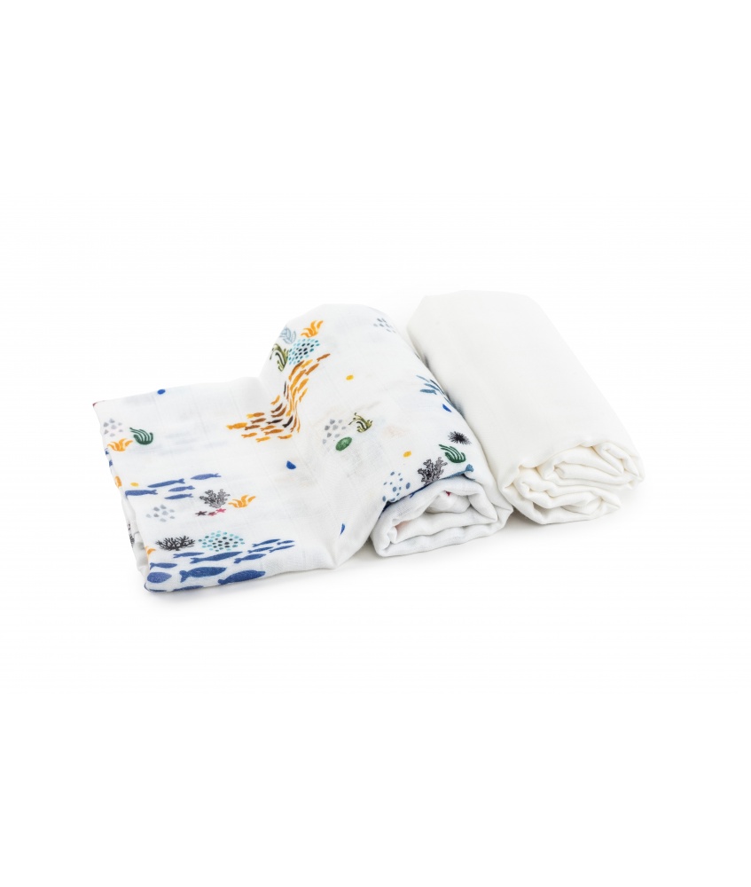 2-pack bamboo swaddle Ocean...